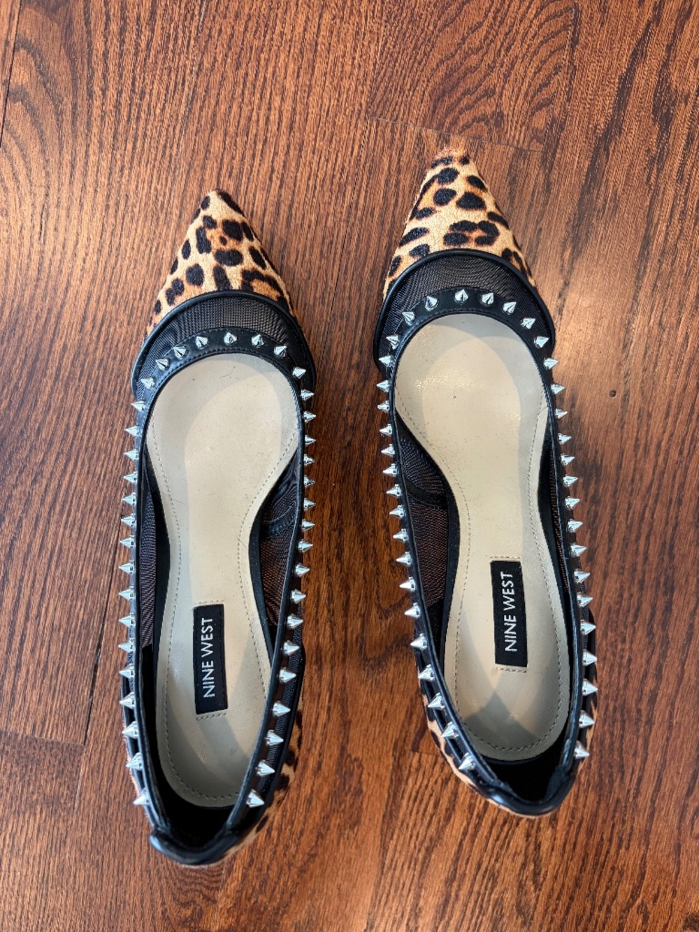Leopard studded pumps